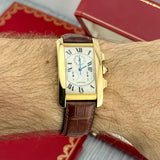 Cartier Tank Américaine 18K Ref. 1730 | Full-Set 1996 | Erstkaufrechnung | 18K Gelbgold | Chronograph | Top Set