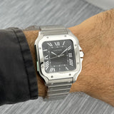 Cartier Santos Large Ref. WSSA0096 | Full-Set 11/2025 | Cartier Garantie 11/2033 | 47x39.5mm | Black Dial | Top