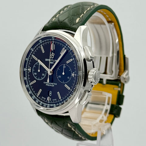 Breitling Premier B01 Chronograph 42 Bentley Ref. AB0118A11L1X1 | Full-Set 2022 | Grünes Zifferblatt | British Racing Green | 42mm | Top | VIP