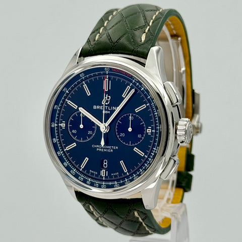 Breitling Premier B01 Chronograph 42 Bentley Ref. AB0118A11L1X1 | Full-Set 2022 | Grünes Zifferblatt | British Racing Green | 42mm | Top | VIP