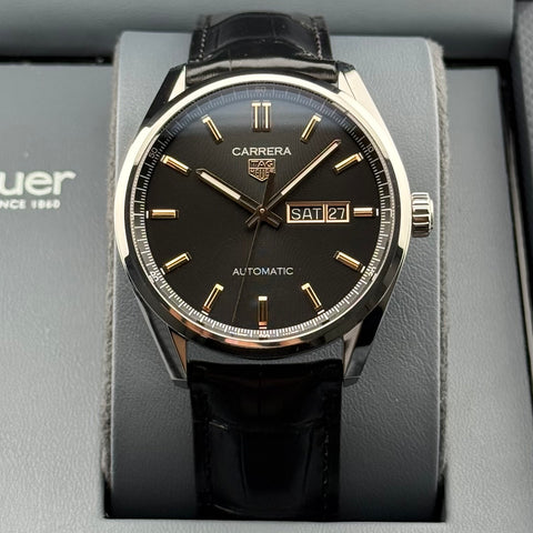 Tag Heuer Tag Heuer Carrera Calibre 5 Ref. WBN2013.FC6503 | Full-Set 04/2025 | Unworn | Tag Heuer Garantie 04/2027 | Black Dial | 41mm | Day-Date | Automatic | VIP
