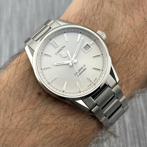 Tag Heuer Carrera Calibre 5 Ref. WAR211B.BA0782 | Full-Set 2021 | Automatic | 39mm | Silver Dial | Rare | Top | VIP