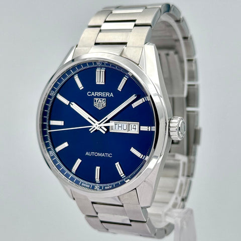 Tag Heuer Carrera Calibre 5 Ref. WBN2012.BA0640| Full-Set 2022 | Automatic | 41mm | Blue Dial | Day-Date