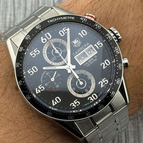 Tag Heuer Carrera Calibre 16 Ref. CV2A10.BA0796 | Full-Set 2017 | Chronograph | 43mm | Black Dial | Day-Date | Top | VIP