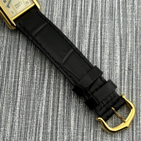Cartier Tank Vermeil Ref. 5057001 | Quartz | Rare Dial | Vintage | Cartier Strap | 20x28mm | Damen | Ladies | VIP