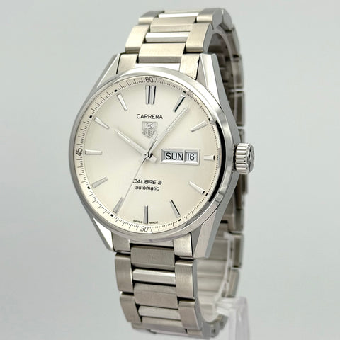 Tag Heuer Carrera Calibre 5 Day-Date Ref. WAR201B.BA0723 | Full-Set 12/2019 | Automatic | 41mm | Silver Dial | Top | VIP