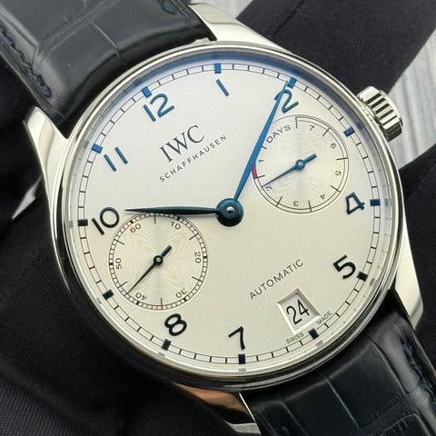 IWC Portugieser Automatic Ref. IW500705 | Full-Set 02/2025 | IWC Garantie bis 02/2033 | Unworn | 42.3mm | 7 Days | Silver Dial | VIP