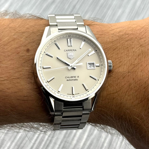 Tag Heuer Carrera Calibre 5 Ref. WAR211B.BA0782 | Full-Set 2020 | Serviced 07/2025 | White Dial | 39mm | Top | VIP