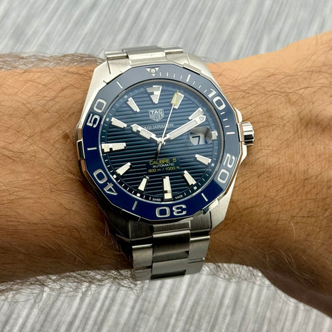 Tag Heuer Aquaracer Calibre 5 Ref. WAY201B.BA0927 | Full-Set 2020 | Automatic | 43mm | Blue Dial | Erstkaufrechnung Wempe | VIP