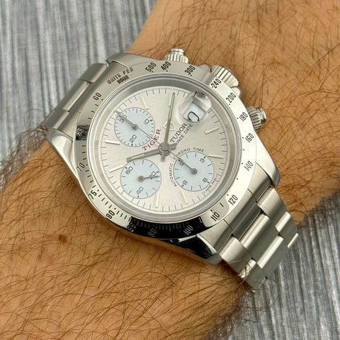 Tudor Prince Date Tiger Ref. 79280 | Full-Set 2000 | Serviced 06/2025 | Chronograph | 40mm | silver/grey Dial | Rare | VIP
