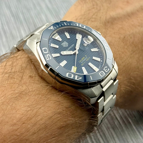 Tag Heuer Aquaracer Calibre 5 Ref. WAY201B.BA0927 | Full-Set 2020 | Automatic | 43mm | Blue Dial | Erstkaufrechnung Wempe | VIP