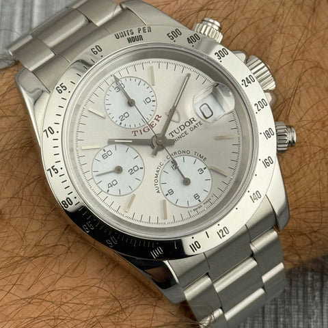 Tudor Prince Date Tiger Ref. 79280 | Full-Set 2000 | Serviced 06/2025 | Chronograph | 40mm | silver/grey Dial | Rare | VIP