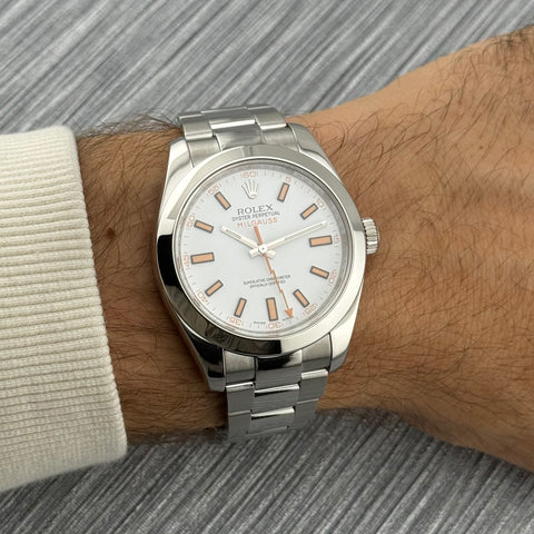 Rolex Milgauss Ref. 116400 | Full-Set 10/2014 | LC100 | Rolex Revision 2022 | 40mm | White Dial | Rare | Top | VIP