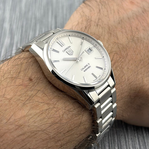 Tag Heuer Carrera Calibre 5 Ref. WAR211B.BA0782 | Full-Set 2021 | Automatic | 39mm | Silver Dial | Rare | Top | VIP