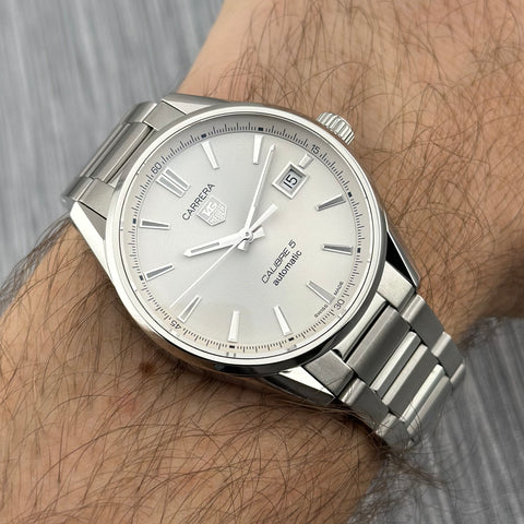 Tag Heuer Carrera Calibre 5 Ref. WAR211B.BA0782 | Full-Set 2021 | Automatic | 39mm | Silver Dial | Rare | Top | VIP