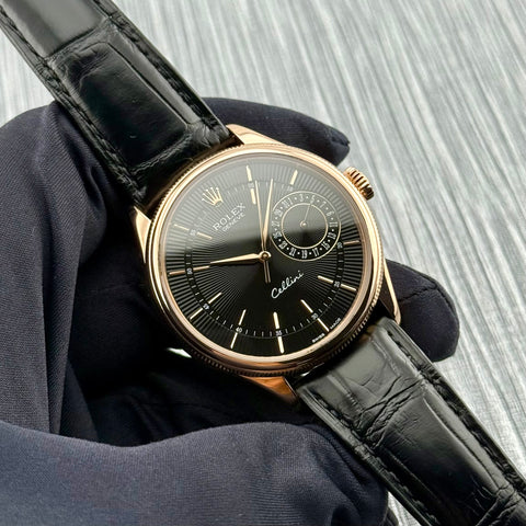 Rolex Cellini Date Ref. 50515 | Full-Set 2017 | 18K Rosegold | Automatic | 39mm | Black Dial | Top Condition | VIP