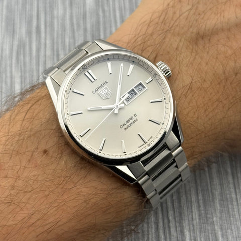 Tag Heuer Carrera Calibre 5 Day-Date Ref. WAR201B.BA0723 | Full-Set 12/2019 | Automatic | 41mm | Silver Dial | Top | VIP
