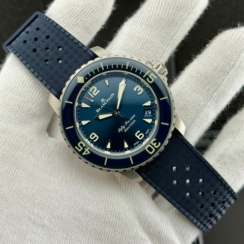 Blancpain Fifty Fathoms Automatique Ref. 5010 12B40 O64B | Full-Set 11/2024 | Unworn | Titan | 42.3mm | Like New | Blue Dial | Top | VIP