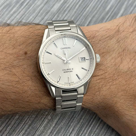 Tag Heuer Carrera Calibre 5 Ref. WAR211B.BA0782 | Full-Set 2021 | Automatic | 39mm | Silver Dial | Rare | Top | VIP