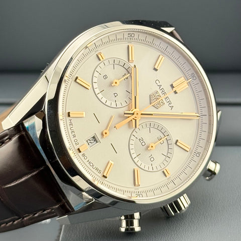 Tag Heuer Carrera Heuer 02 Chronograph Ref. CBN2013.FC6483 | Full-Set 03/2025 | Unworn | Ungetragen | Tag Heuer Garantie 03/2027 | Chronograph | 42mm | Silver Dial | VIP