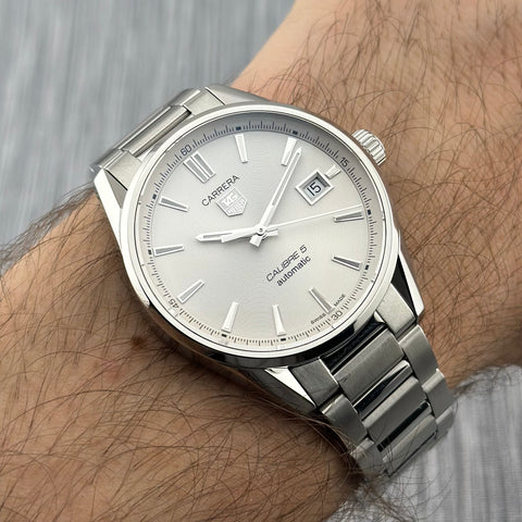Tag Heuer Carrera Calibre 5 Ref. WAR211B.BA0782 | Full-Set 2021 | Automatic | 39mm | Silver Dial | Rare | Top | VIP