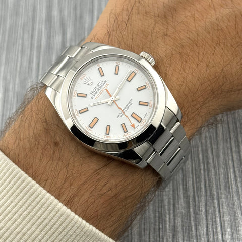 Rolex Milgauss Ref. 116400 | Full-Set 10/2014 | LC100 | Rolex Revision 2022 | 40mm | White Dial | Rare | Top | VIP
