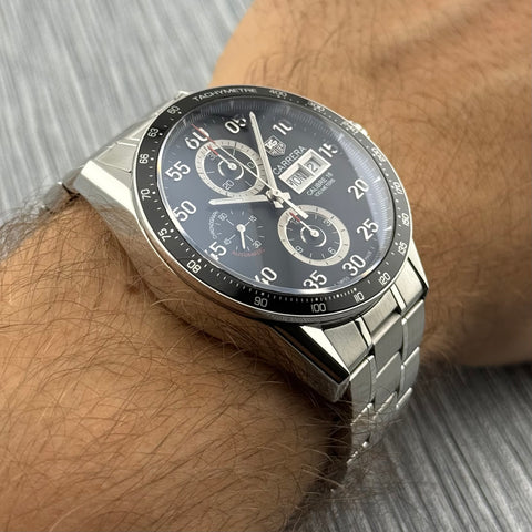 Tag Heuer Carrera Calibre 16 Ref. CV2A10.BA0796 | Full-Set 2017 | Chronograph | 43mm | Black Dial | Day-Date | Top | VIP