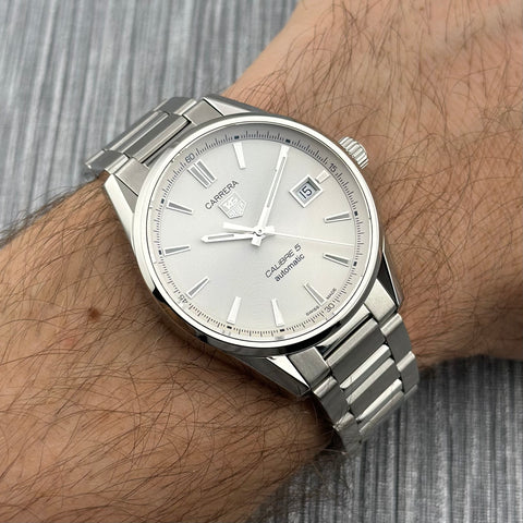 Tag Heuer Carrera Calibre 5 Ref. WAR211B.BA0782 | Full-Set 2021 | Automatic | 39mm | Silver Dial | Rare | Top | VIP