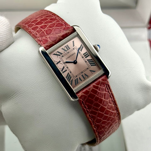 Cartier Tank Solo Ref. 3170 | Full-Set 2017 | | 31x24mm | Pink Dial | Quartz | Ladies | Rare