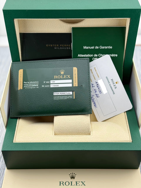 Rolex Milgauss Ref. 116400 | Full-Set 10/2014 | LC100 | Rolex Revision 2022 | 40mm | White Dial | Rare | Top | VIP