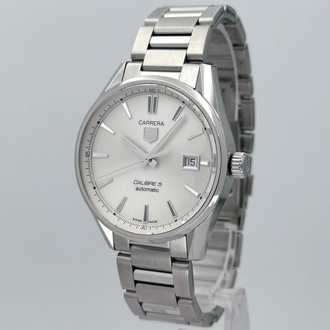 Tag Heuer Carrera Calibre 5 Ref. WAR211B.BA0782 | Full-Set 2021 | Automatic | 39mm | Silver Dial | Rare | Top | VIP