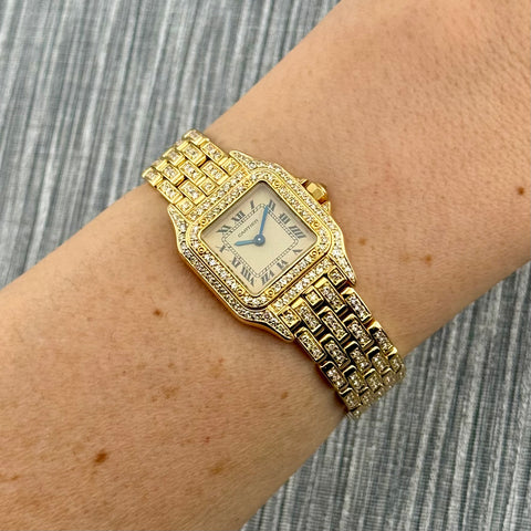 Cartier Panthère Ref. 866919 | Serviced 04/2025 | Factory Diamonds | 22mm | 18K Yellow Gold | Rare | Quarz | VIP
