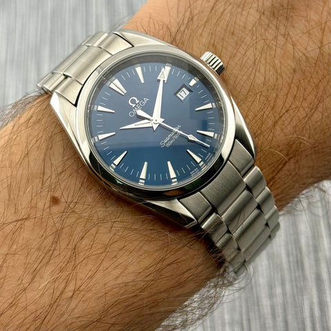 Omega Seamaster Aqua Terra Ref: 2518.80 | Full-Set 2007 | Quartz | 36mm | Blue Dial | Top