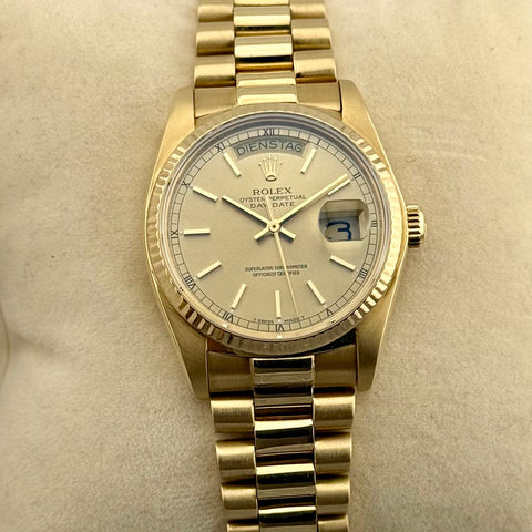Rolex Day-Date Ref. 18038 | Papiere | 1987 | 36mm | Revision 2025 | 18k | Top