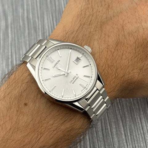 Tag Heuer Carrera Calibre 5 Ref. WAR211B.BA0782 | Full-Set 2019 | Serviced 06/2026 | 39mm | Silver Dial | Top
