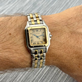 Cartier Panthère Ref. 187949 | 2-row 18k yellow gold | Vintage | 27x27mm | Quartz | Rare | Top
