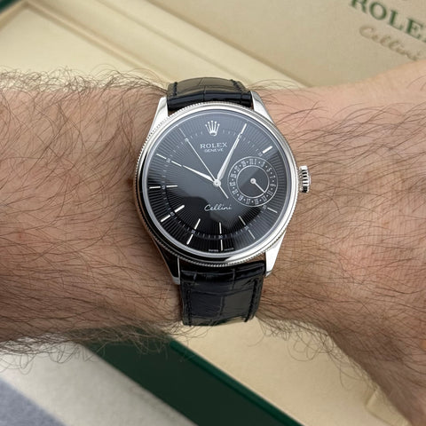 Rolex Cellini Date Ref. 50519 | Full-Set 2015 | LC100 | Rolex Service 2020 | 39mm | Black Dial | 18k White Gold | Top Condition