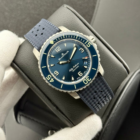 Blancpain Fifty Fathoms Automatique Ref. 5010 12B40 O64B | Full-Set 11/2024 | Unworn | Titan | 42.3mm | Like New | Blue Dial | Top | VIP