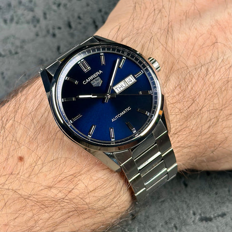 Tag Heuer Carrera Calibre 5 Ref. WBN2012.BA0640| Full-Set 2022 | Automatic | 41mm | Blue Dial | Day-Date