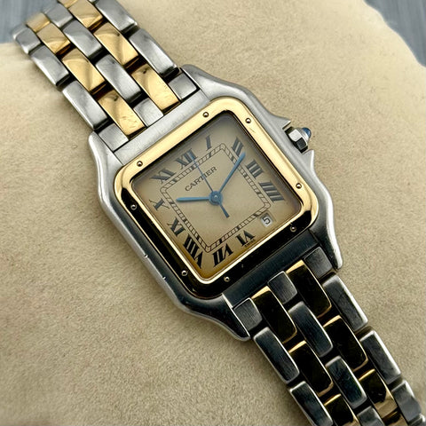 Cartier Panthère Ref. 187949 | 2-row 18k yellow gold | Vintage | 27x27mm | Quartz | Rare | Top