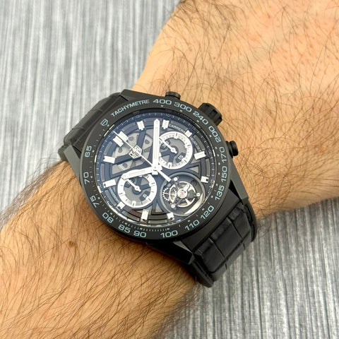 Tag Heuer Carrera Chronograph Tourbillon Keramik Ref. CAR5A90.FC6415 | Full-Set 12/2024 | Tag Heuer Garantie 12/2029 | 45mm | Top