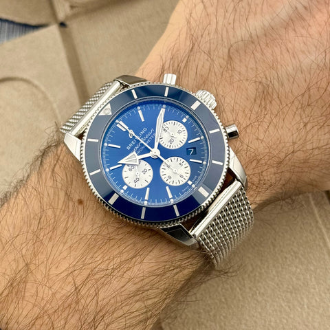 Superocean Heritage B01 Chronograph 44 Ref. AB0162161C1A1 | Full-Set 05/2023 | Breitling Garantie 05/2028 | 44mm | Blue Dial | Like New
