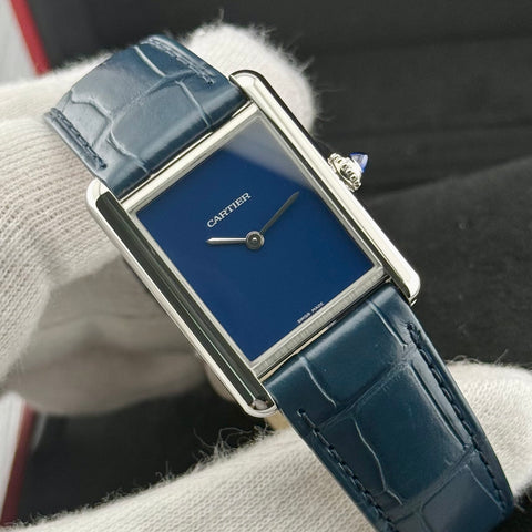 Cartier Tank Must de Cartier Blue Ref. WSTA0055 (4323) | Full-Set 09/2021 | Unworn | Blue Dial | Quarz | Cartier 4323 | Top