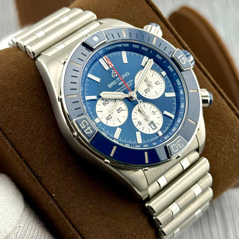 Breitling Super Chronomat B01 Chronograph Ref. AB0136161C1A1 | Full-Set 2021 | Blue Dial | Erstkaufrechnung | 44mm | Keramik Lünette | Top