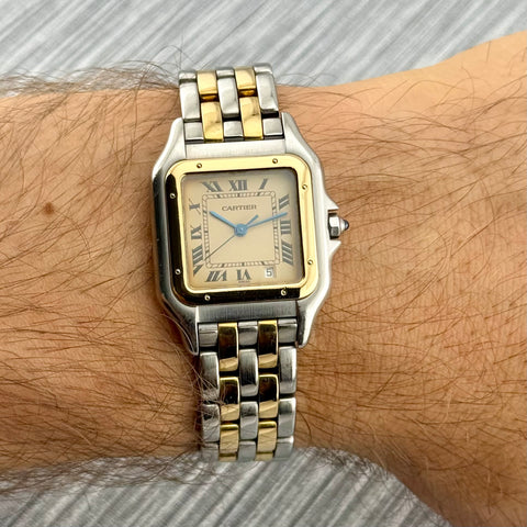 Cartier Panthère Ref. 187949 | 2-row 18k yellow gold | Vintage | 27x27mm | Quartz | Rare | Top