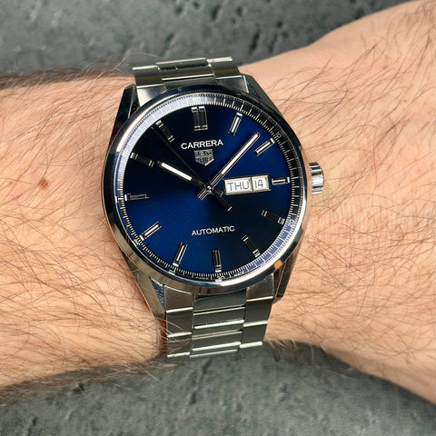 Tag Heuer Carrera Calibre 5 Ref. WBN2012.BA0640| Full-Set 2022 | Automatic | 41mm | Blue Dial | Day-Date