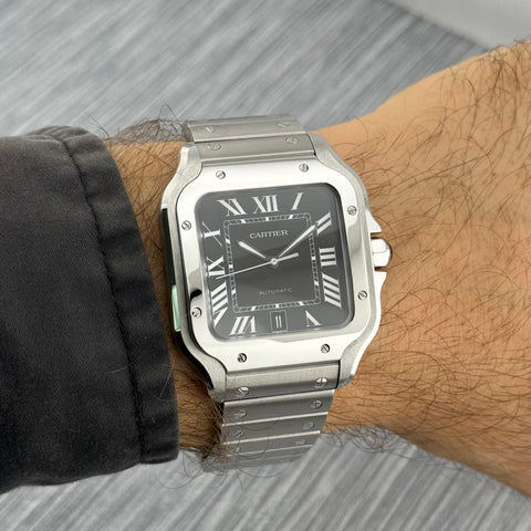 Cartier Santos Large Ref. WSSA0096 | Full-Set 11/2025 | Cartier Garantie 11/2033 | 47x39.5mm | Black Dial | Top
