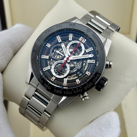 Tag Heuer Carrera Calibre HEUER 01 Chronograph Ref. CAR2A1W.BA0703 | Full-Set 11/2017 | Serviced 11/2025 | 45mm | Skeleton | VIP