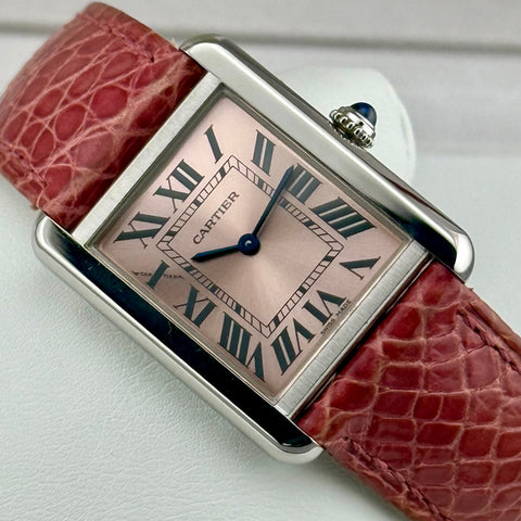 Cartier Tank Solo Ref. 3170 | Full-Set 2017 | | 31x24mm | Pink Dial | Quartz | Ladies | Rare
