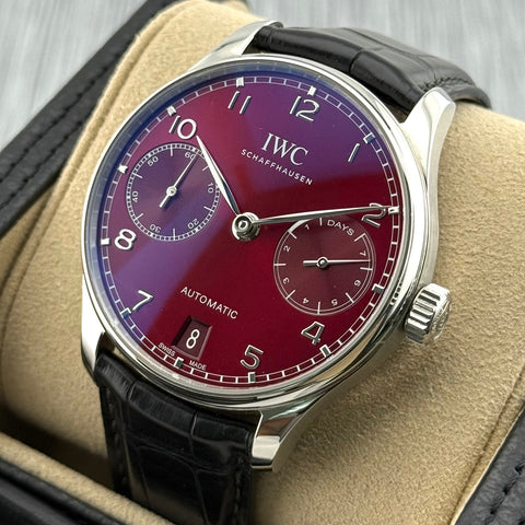IWC Portugieser 7 Days Ref. IW500714 | Full-Set 06/2022 | Red Bordeaux Dial | Automatic | 42.3mm | Rare